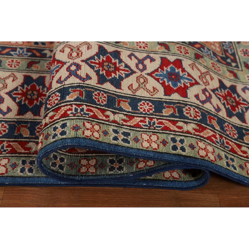 Blue Kazak Oriental Large Area Rug Handmade Wool Carpet - 9'8" x 15'7"
