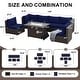 preview thumbnail 9 of 51, 7-Piece Outdoor Deep Seating Sectional Wicker Patio Conversation Set with Fire Pit
