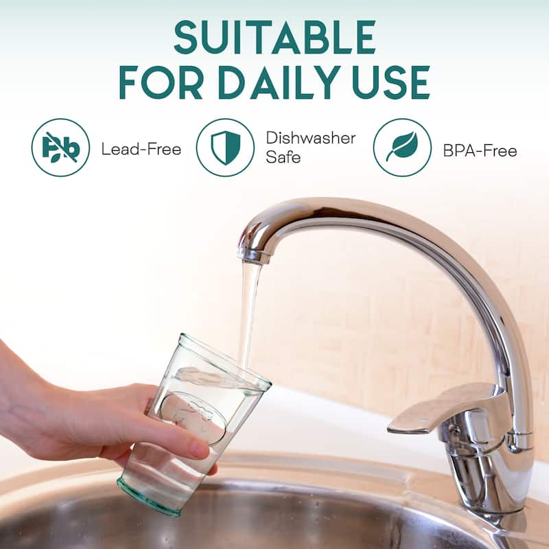 Amici Home Set of 6 Water Tap Collection Drinking Glasses - 16 oz