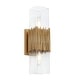 preview thumbnail 13 of 15, Modern Glam Luxury Gold 2-Light Dimmable Wall Sconce Art Glass Bathroom Vanity for Hallway - 4.7" W x 5.9" D x 17.5" H
