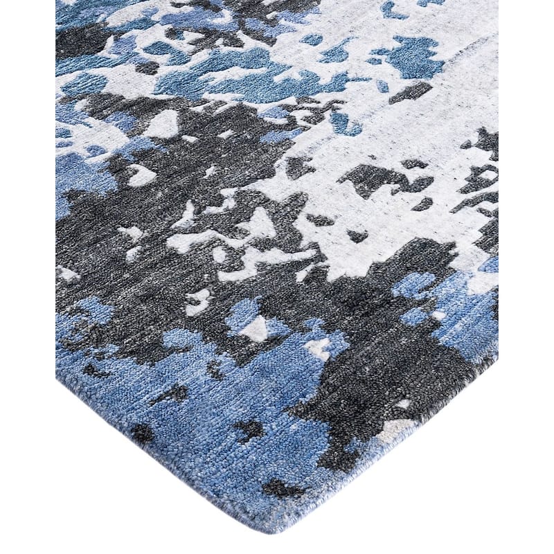 Modern One-of-a-Kind Hand-Knotted Area Rug - Gray, 9' 1" x 12' 1" - 9' 1" x 12' 1"