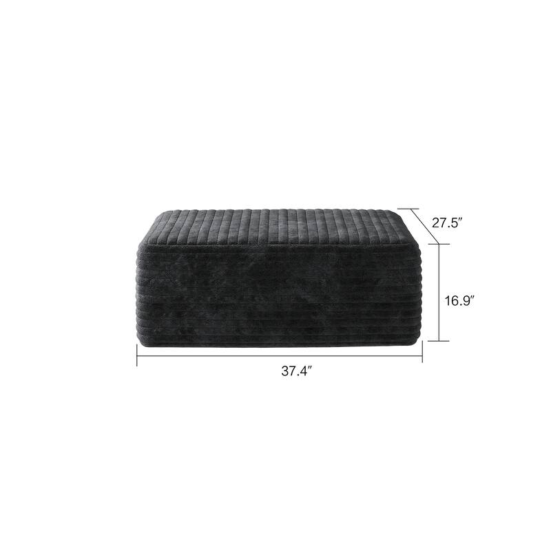 Modern Ottoman for Living Room Bedroom - Black