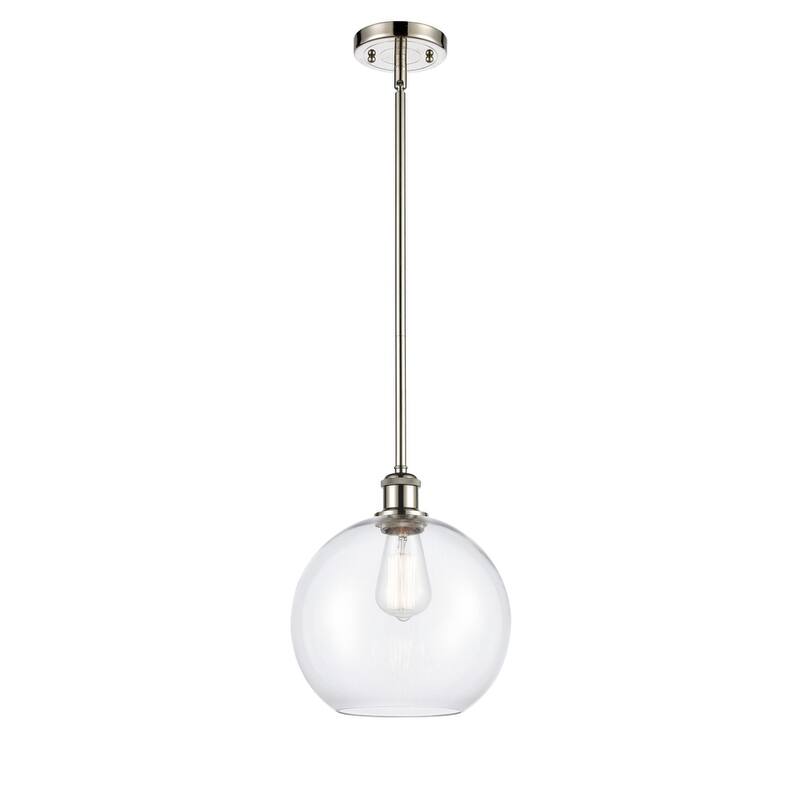 Innovations Lighting Large Athens 10" Wide Mini Pendant - Polished Nickel / Clear