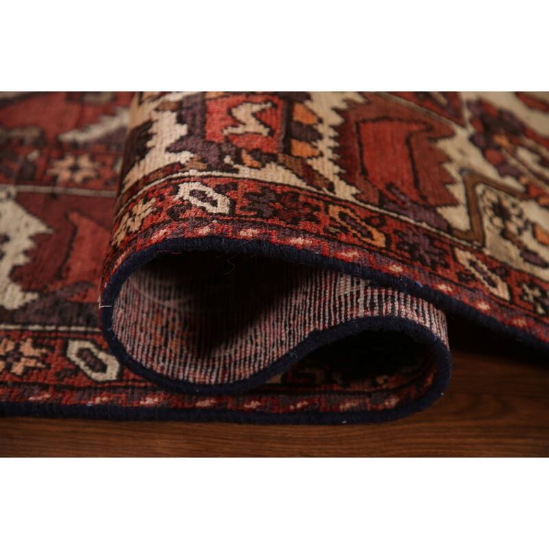 Geometric Bakhtiari Persian Vintage Area Rug Handmade Wool Carpet - 6'8"x 10'6"