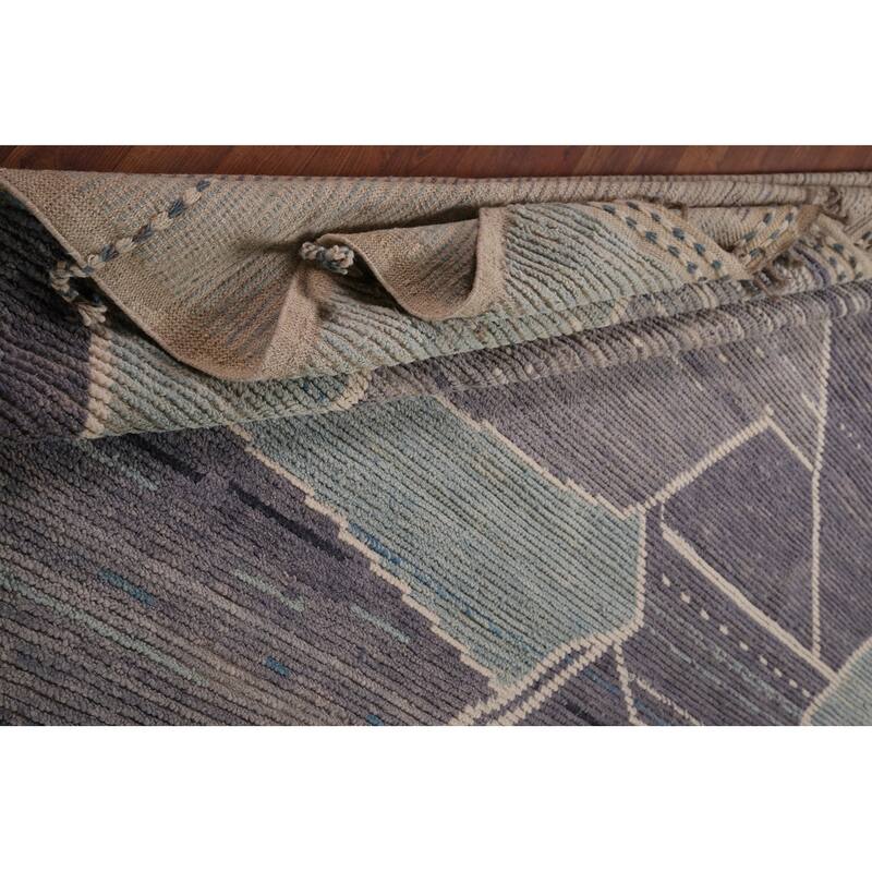 Abstract Moroccan Oriental Large Area Rug Handmade Wool Carpet - 9'10"x 14'7"