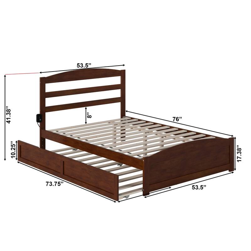 Warren Platform Bed with Footboard and Twin Trundle