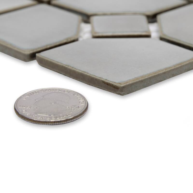 Merola Tile Hudson Oxford Grey Eye 11-3/8" x 11-3/8" Porcelain Mosaic Floor and Wall Tile