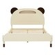 preview thumbnail 4 of 15, 3-Pieces Bedroom Sets Kids Platform Bed with Nightstand & Storage Dresser, Kids Bed with Motion Activated Night Lights, Cream