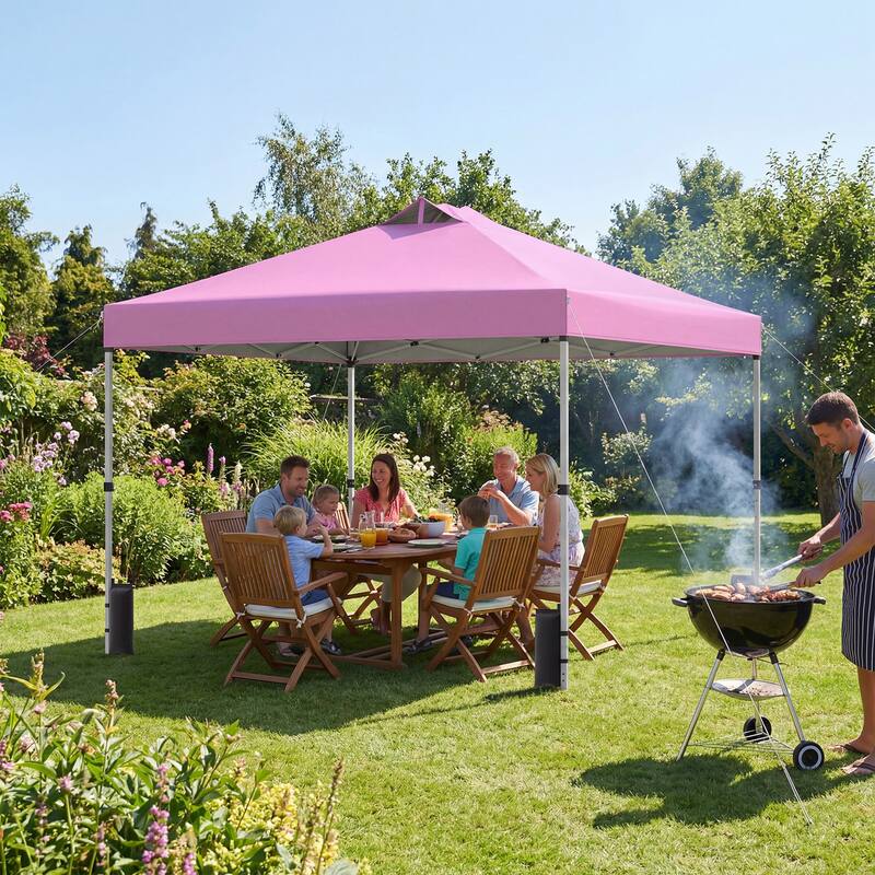 Gymax 10x10 FT Pop Up Canopy Tent 1-Person 1-Button Push Instant Setup