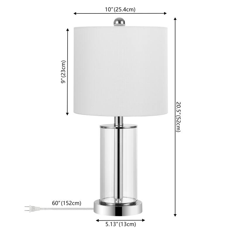 By JONATHAN , Amner 20.5" Contemporary Fillable Glass LED Table Lamp, (Set of 2)