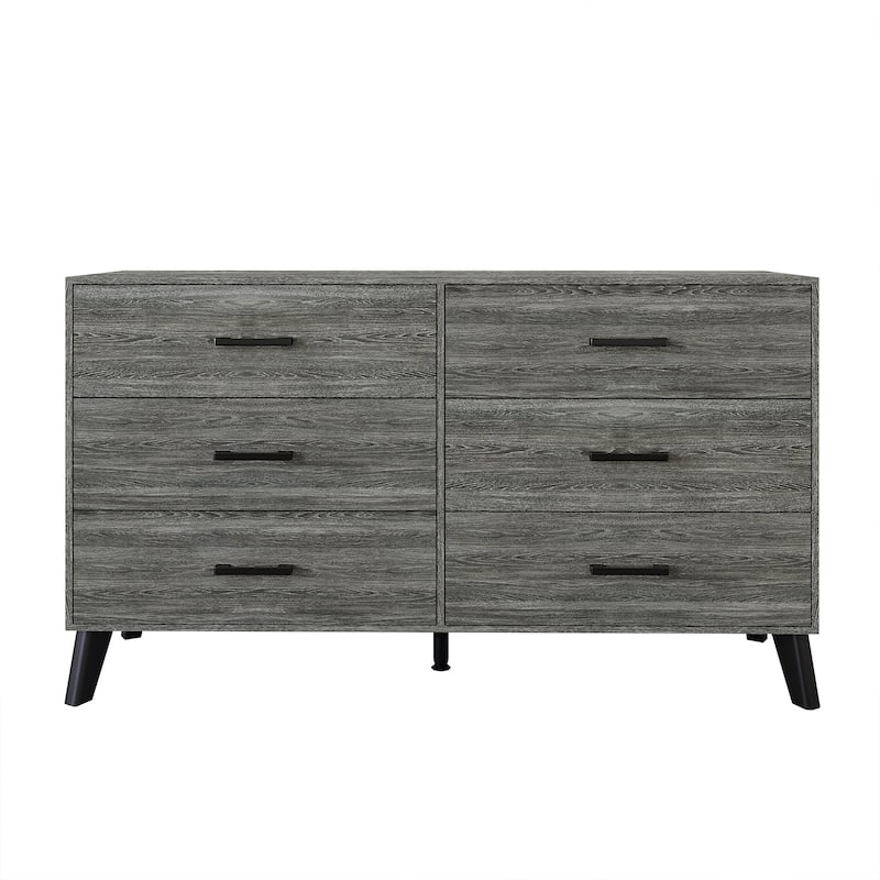 CraftPorch Corduroy 4-pieces Mid-Century Modern Black Bed with Dark Grey Furniture Bedroom Set
