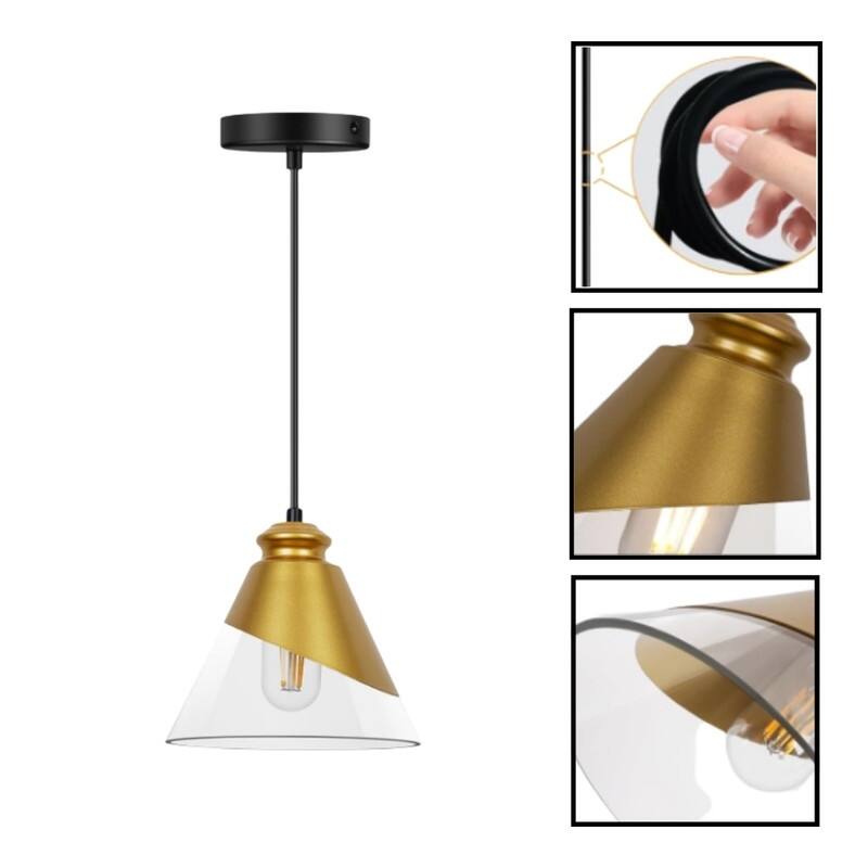 1 Light hanging light gold kitchen island light glass, metal pendant light