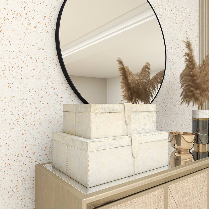 Silver MDF Glam Box (Set of 2) - S/2 14", 17"W