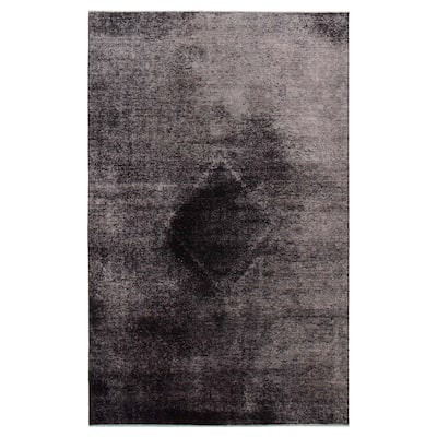 ECARPETGALLERY Hand-knotted Color Transition Black Wool Rug - 5'5 x 8'6