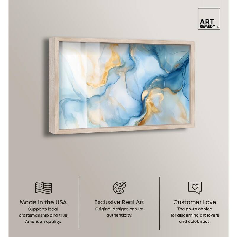 Blue Veined Gold Shadowbox by Art Remedy