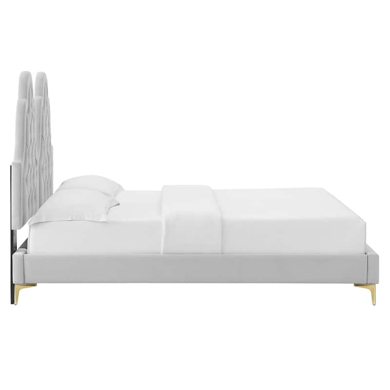 Alexandria Tufted Performance Velvet King Platform Bed
