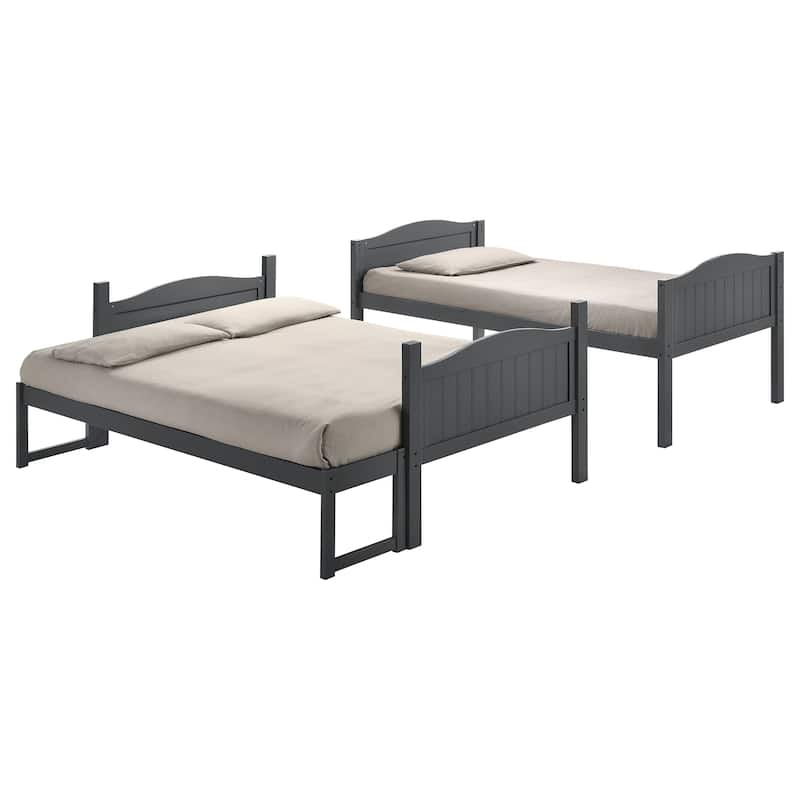 Arlo Transitional Wood Frame Bunk Bed with Ladder