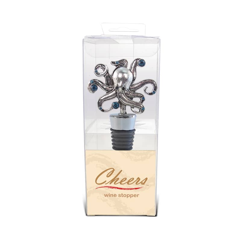 Cheers Octopus Metal Wine Stopper - Elegant Vacuum Seal Reusable - 5 inches