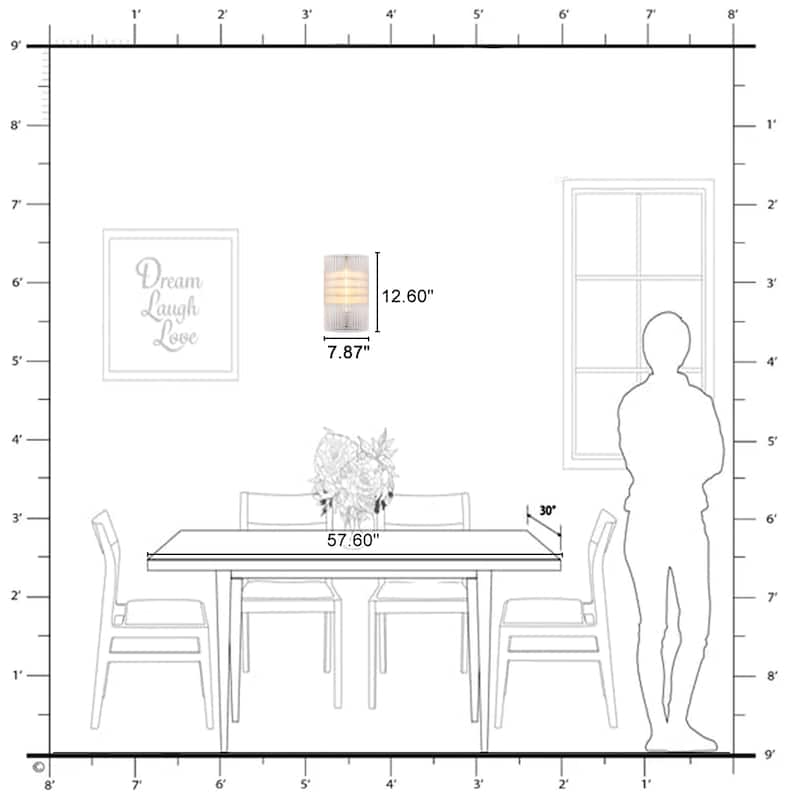 Brushed Nickel Wall Sconce Half-Cylinder Fluted Clear Glass Shade