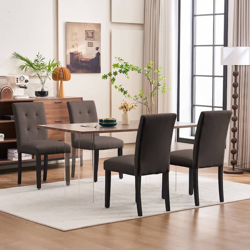 FERPIT Faux Leather Tufted Upholstered Dining Chairs Set of 2 - 17.5"W x 23"D x 36.5"H