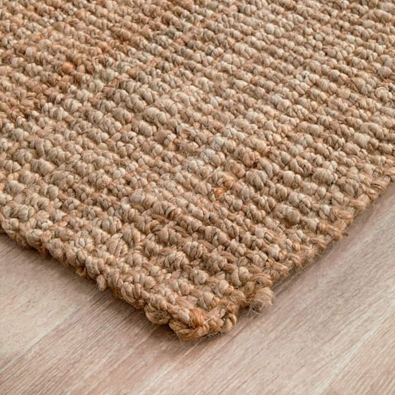 Delara Premium Handwoven Natural Fiber Area Rug Boucle 100% Jute excellent choice in high-traffic areas such as Living rooms