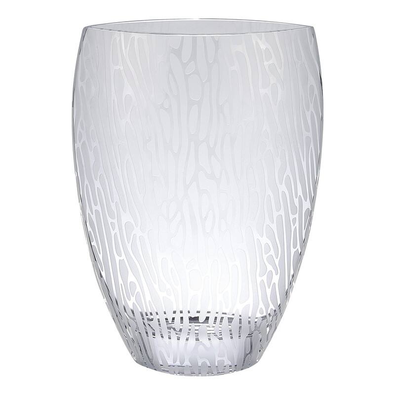 Raindrops Mouth Blown European 12" Crystal Vase - medium