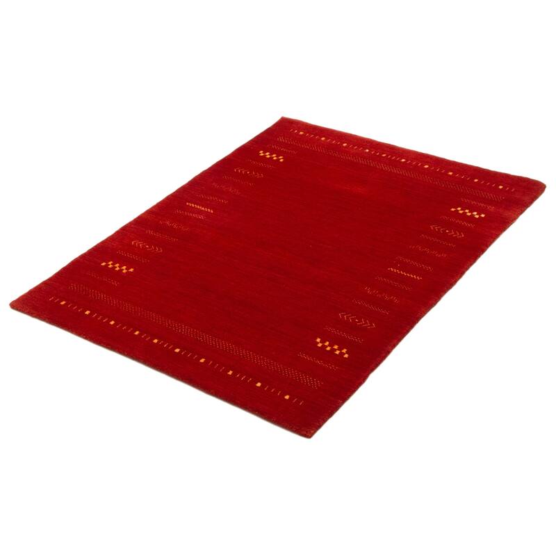 Kashkuli Gabbeh Red Rug 3'11" x 5'10" - 3'11 x 5'10