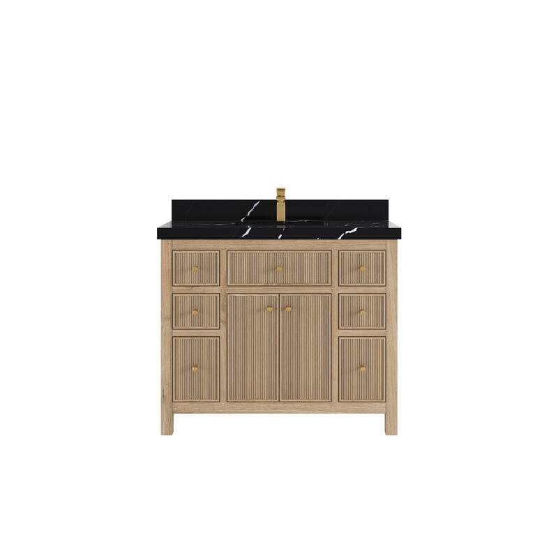 Willow Collections 42 in. W x 22 in. D Sonoma Teak Single Sink Bathroom Vanity with Countertop