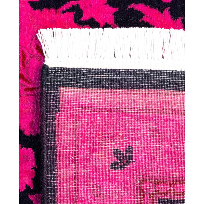 Overdyed One-of-a-Kind Hand-Knotted Area Rug - Pink - 2' 6" x 12' 8"