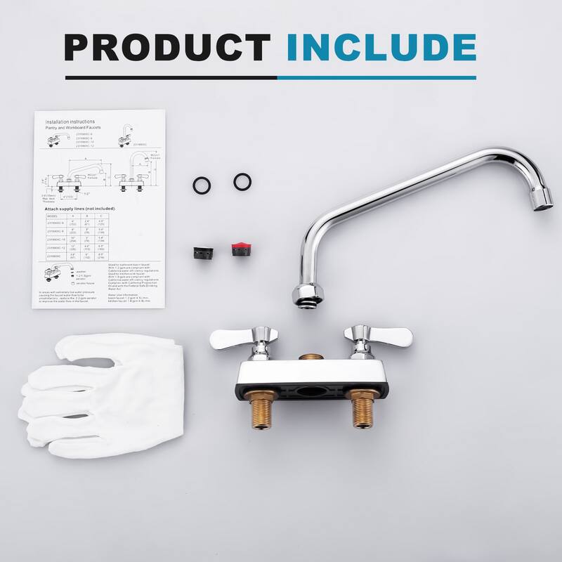 WOWOW Double Handle Commercial Standard Kitchen Faucet