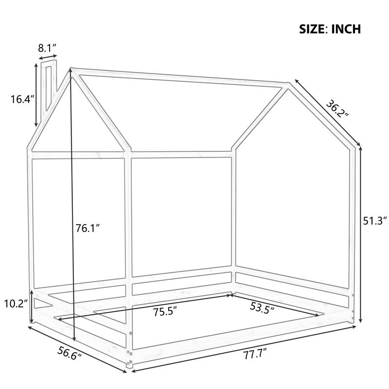 Full Size House Bed Wood Bed