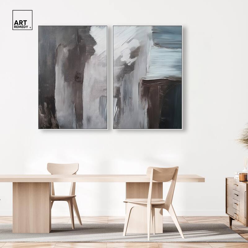 Monochrome Mood I Canvas Set of 2 by Art Remedy