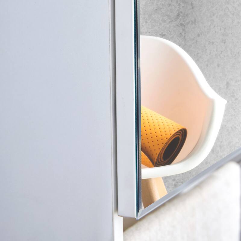 Wall-Mounted Bathroom Mirror Cabinet with Shelves, Towel Rack, and Storage Compartments，Over the Toilet Medicine Cabinet