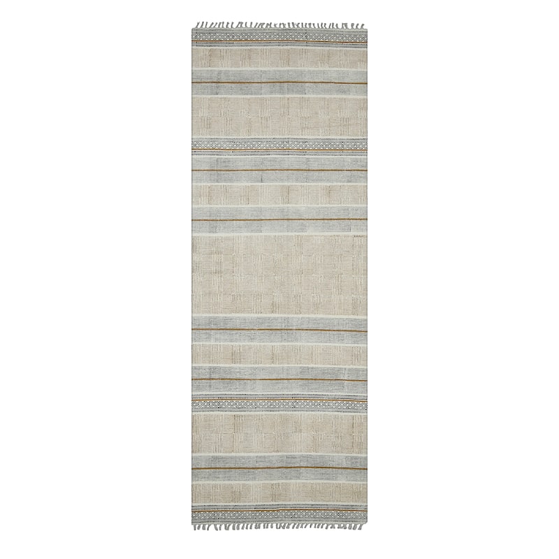 Declan Briel Handmade Geometric Flatweave Natural Fiber Cotton Rug