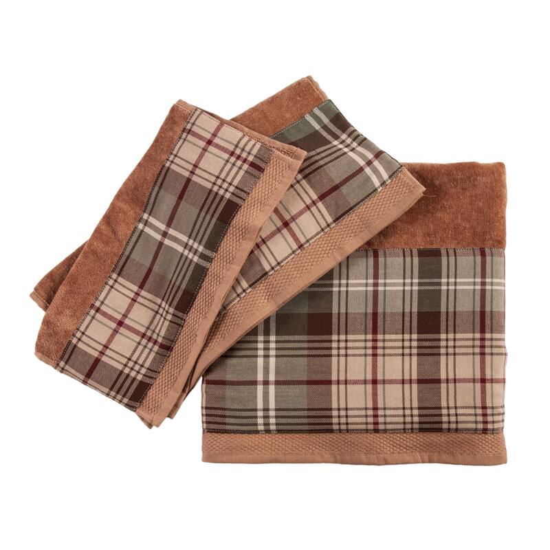 Paseo Road by HiEnd Accents Huntsman Plaid Towel Set, 3PC - Mocha
