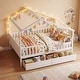 preview thumbnail 14 of 16, Costway Full Size Bed with 2 Storage Drawers, House-shaped Bed Frame
