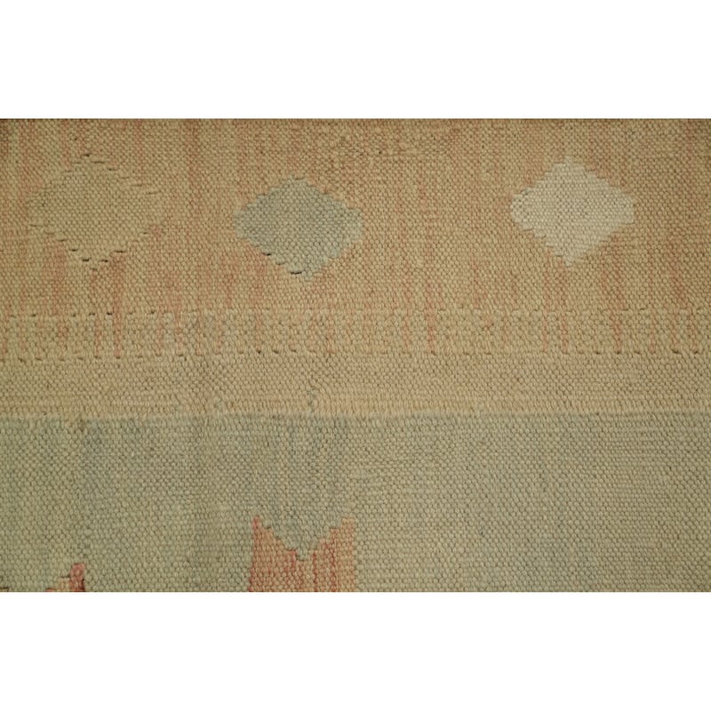 Hand Woven Southwestern Wool Green Geometric Area Rug - 6' 0'' X 3' 9''