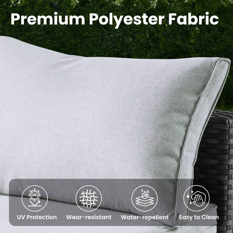 XIZZI 11-Piece Outdoor Furniture Wicker Patio Chair Set with Fire Table