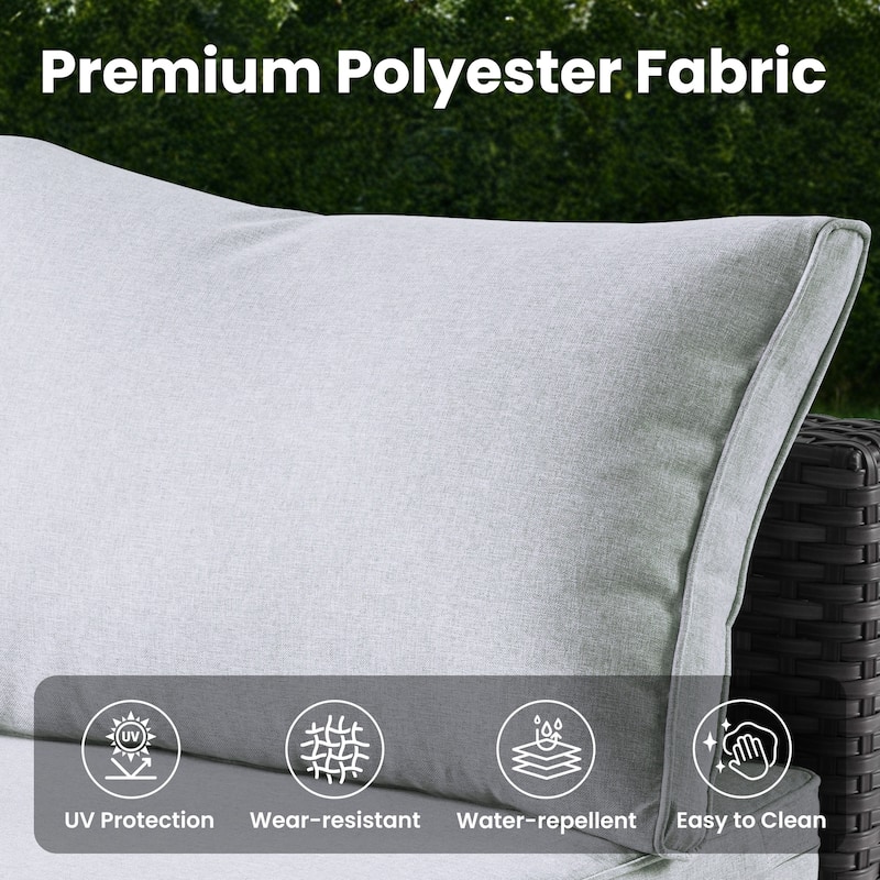 XIZZI 8-piece Patio Outdoor Wicker Furniture Swivel Chair Set