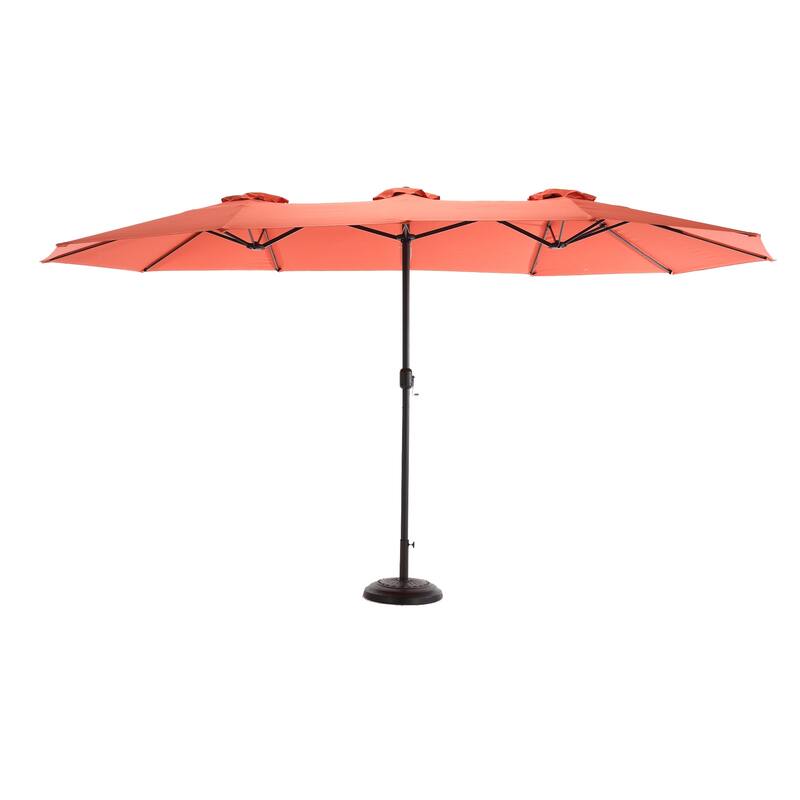 14.8ft Large Rectangular Double-Sided Patio Umbrella with Crank