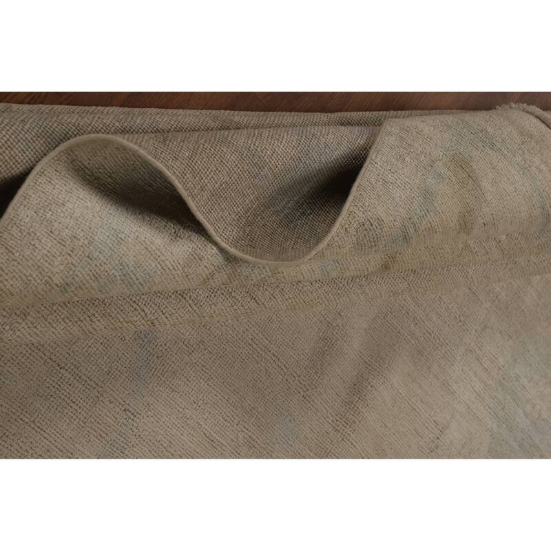 Vegetable Dye Oushak Turkish Area Rug Handmade Oriental Wool Carpet - 9'0"x 11'10"