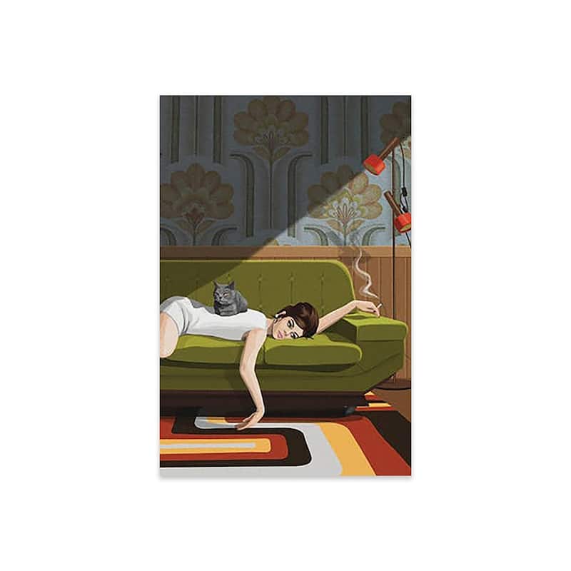 Waiting Game Print On Acrylic Glass by Artcatillustrated - 24x16x0.25