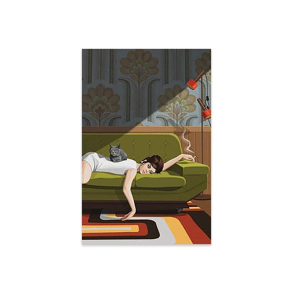 Waiting Game Print On Acrylic Glass by Artcatillustrated