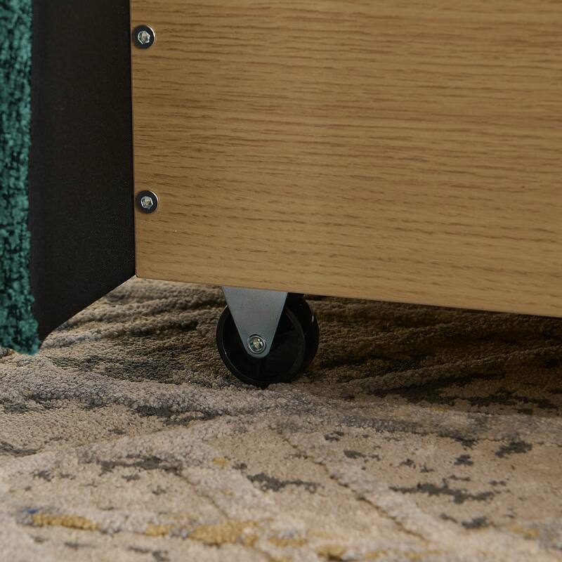 Stylish Curve-shaped Upholstered Platform Bed Frame Modern Minimalist Low Profile Bed with Curved Headboard Optional Storage Bed