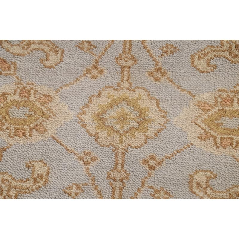 All-Over Oushak Indian Area Rug Handmade Wool Carpet - 4'0"x 5'10"