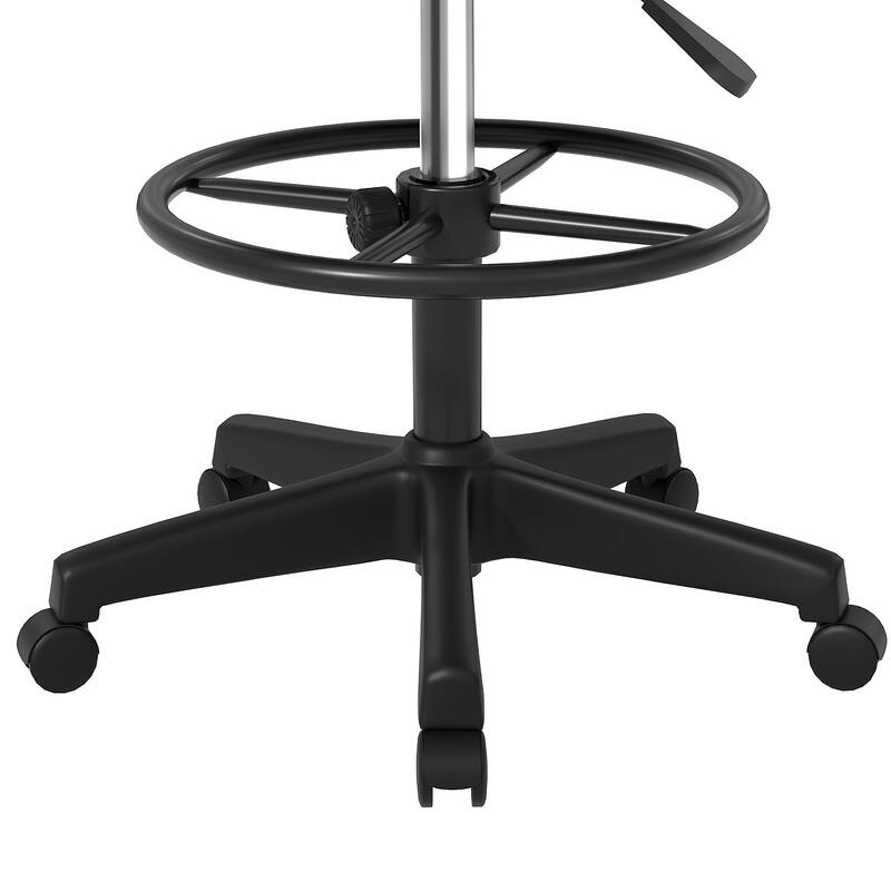 VECELO Contemporary PU Leather Drafting Chairs(Set of 2) Task Chair with Metal Frame and Back Home Ofiice Chairs