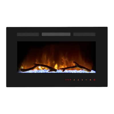Clihome 30-72Inch Recessed Wall-mounted w/ RC (1500W) Electric Fireplace