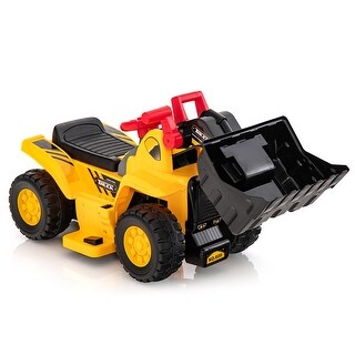 Toy Riding Bulldozer 6V Electric Kids Ride On Bulldozer Truck Toy with Adjustable Bucket ...