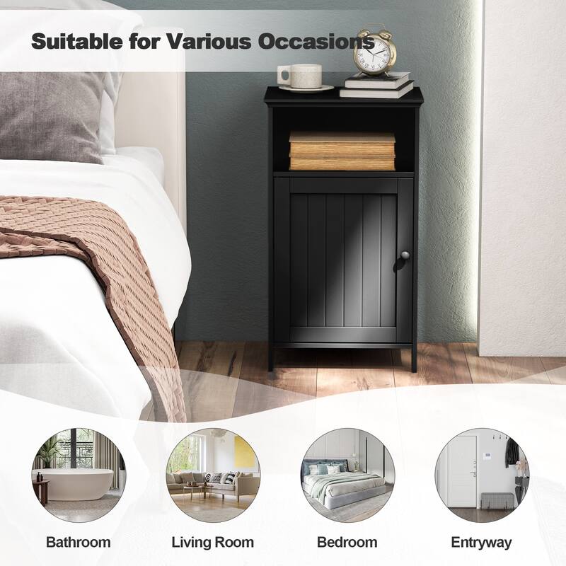 Bathroom Freestanding Adjustable Shelf Floor Storage Cabinet