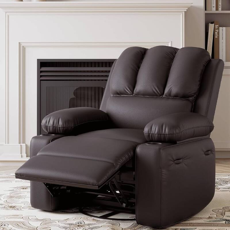 22" Electric Swivel Recliner Chair, Rocking Sofa Chair with Massage